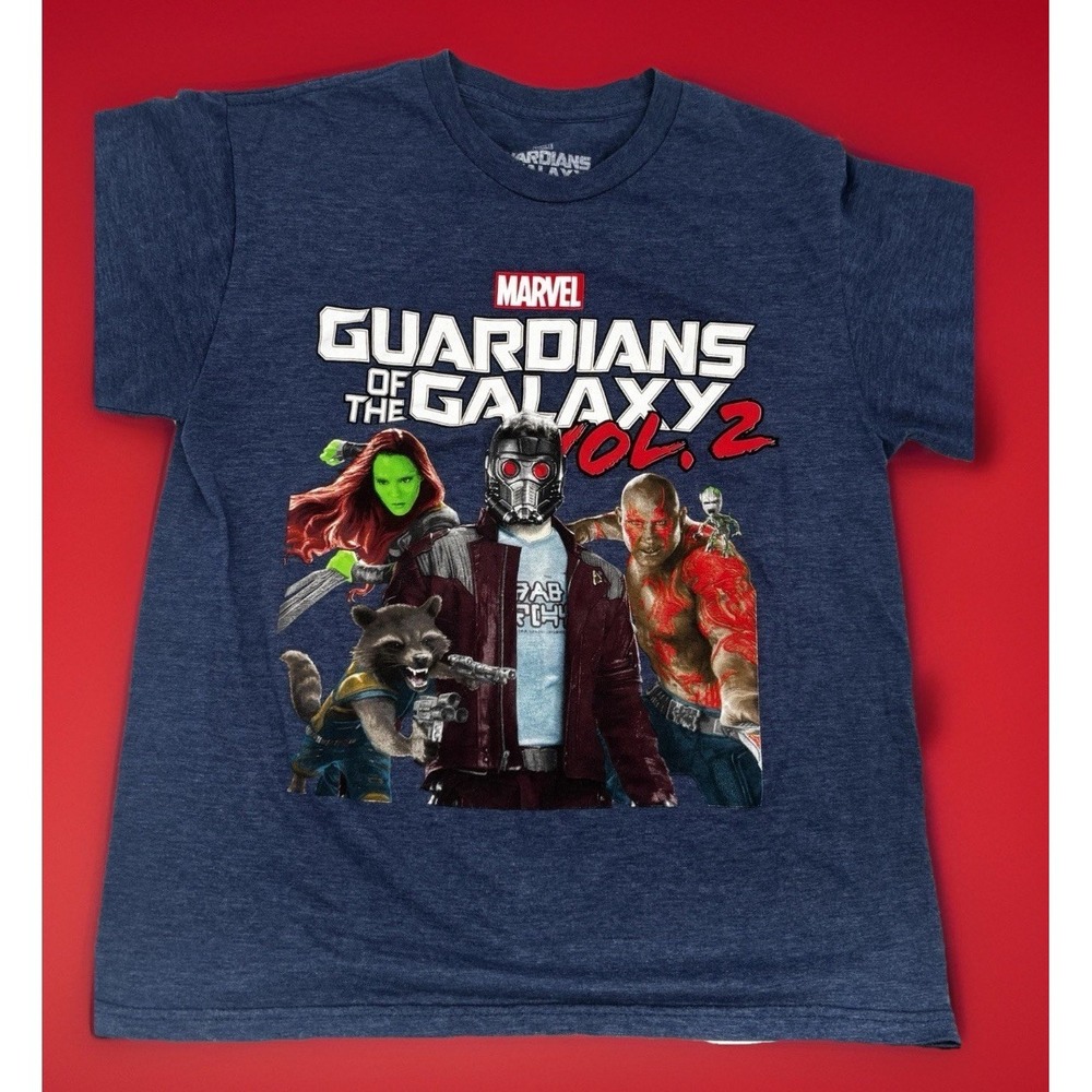 Marvel Guardians Galaxy Vol. 2 Kids T-Shirt Blue Large 50% Cotton Polyester